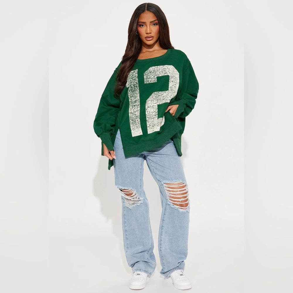 NWT ATHLETIC SWEATSHIRT, HUNTER GREEN, VARIOUS SIZES
